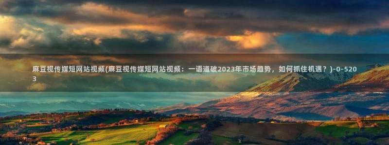 麻豆精品：麻豆视传媒短网站视频(麻豆视传媒短网站视频：一语道破2023年市场趋势，如何抓住机遇？)