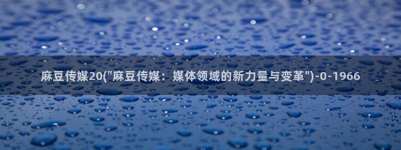 麻豆高清：麻豆传媒20(\